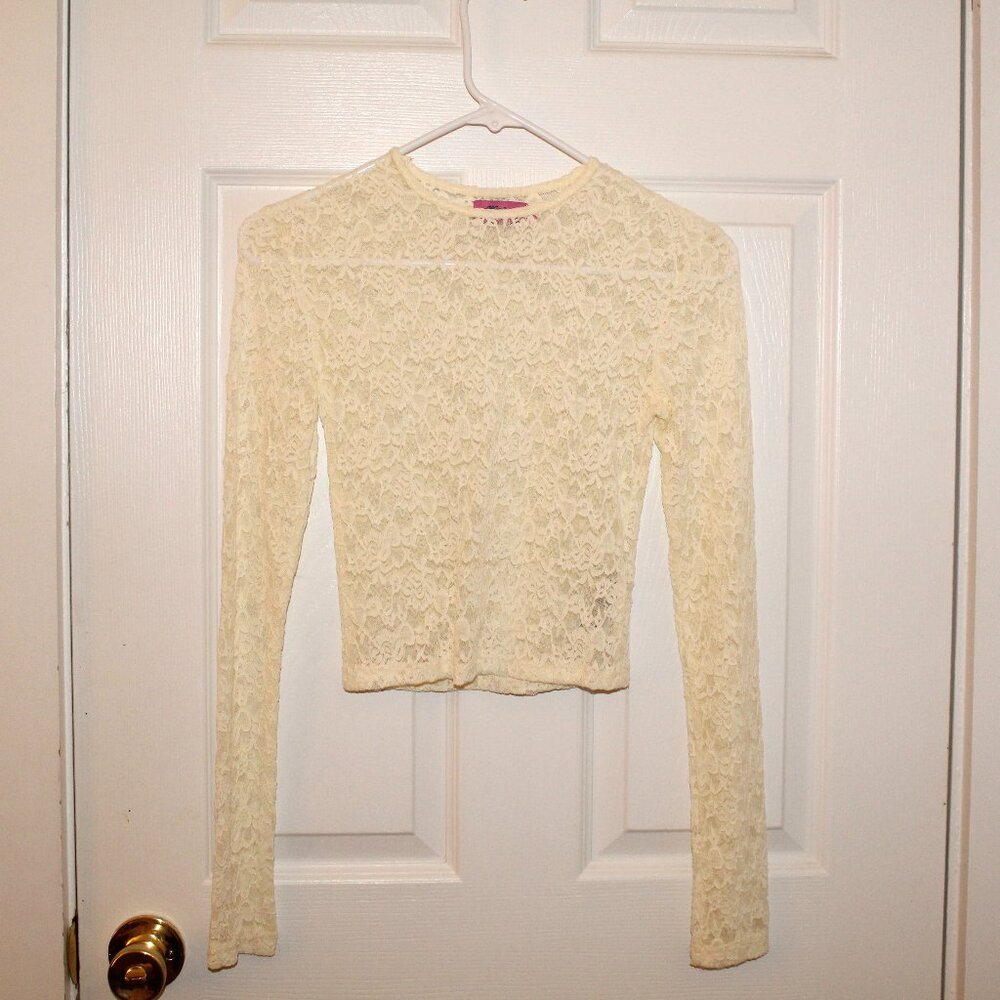 NEVER WORN BEFORE Edikted Mesh/Lace Cropped Long Sleeve - XS